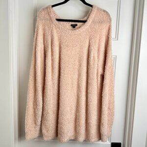 Torrid Soft Blush Pink Fluffy‎ Knit Sweater Women's Plus Size 3